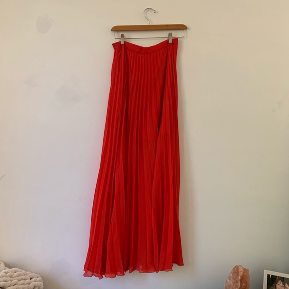 BEBE Bright Red Long Skirt - Picture 2 of 2